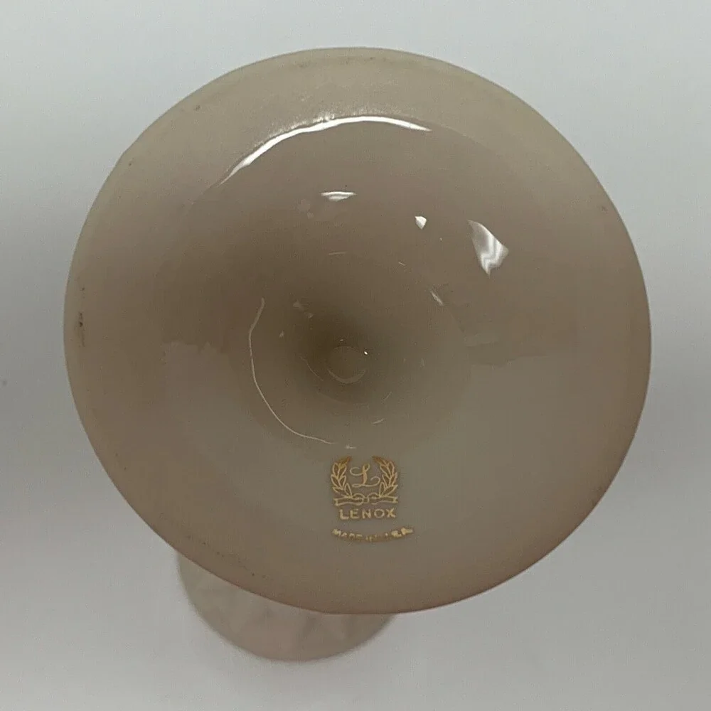 Lenox Vase Cream Beige Gold Trim 9 1/8